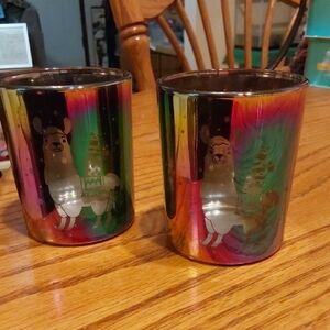 Colorful Llama Candle Holders Iridescent